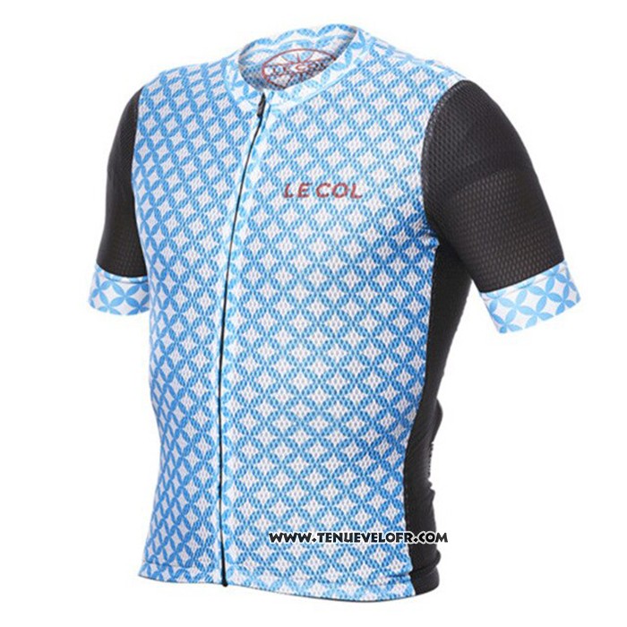 2021 Maillot Cyclisme Le Col Bleu Clair Manches Courtes et Cuissard